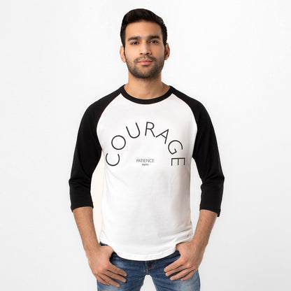 UNISEX SLEEVE BASEBALL TEE | COURAGE