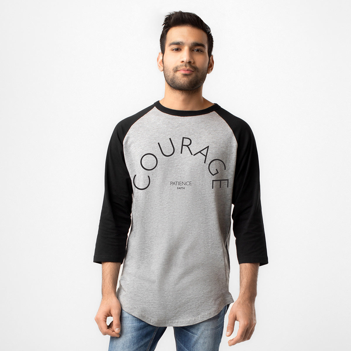 UNISEX SLEEVE BASEBALL TEE | COURAGE