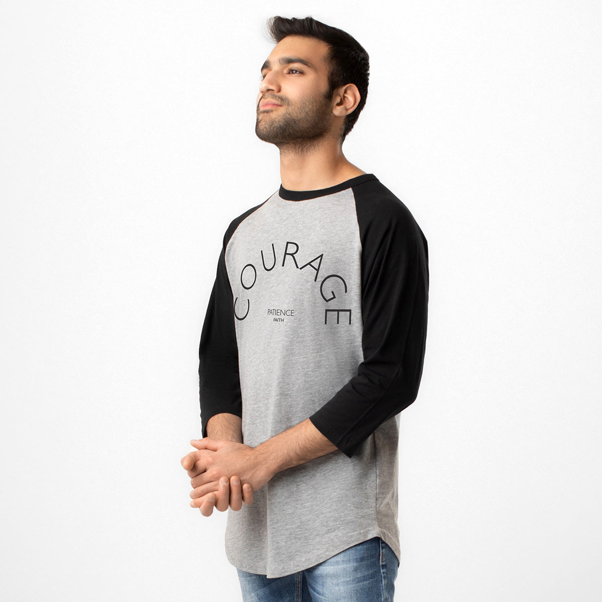 UNISEX SLEEVE BASEBALL TEE | COURAGE